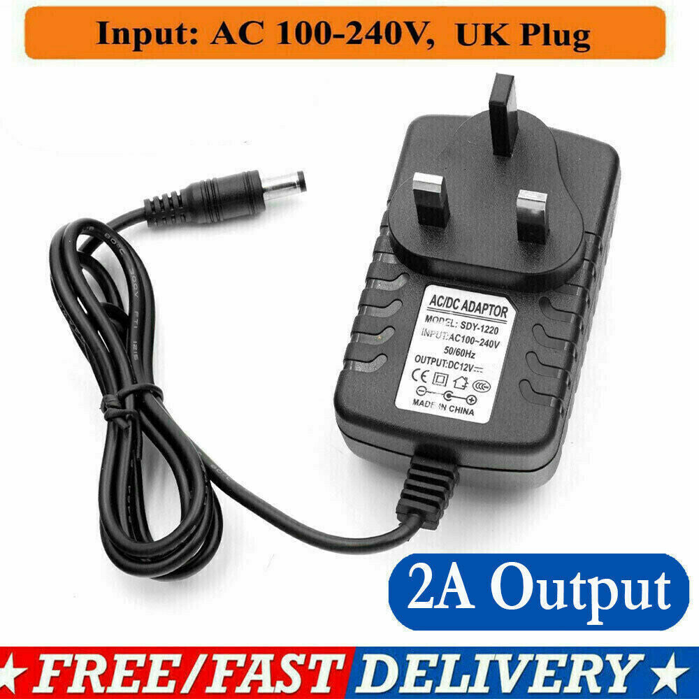 12V 1A AC -DC Adapter Charger Power Supply UK Plug For LED Light CCTV Camera UK